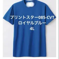 プリントスター　コットン クルーネック Tシャツ 大きめ　4L ブルー