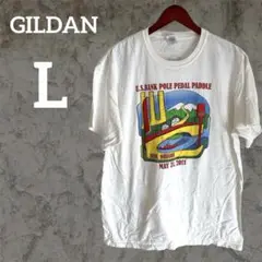GILDAN 【L】U.S. Bank Tシャツ 白 ロゴTシャツ コットン
