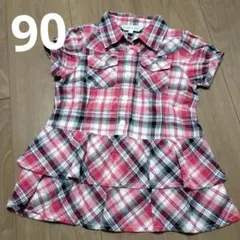【90】半袖シャツ　ワンピース　チュニック