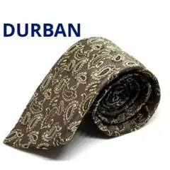 DURBAN ネクタイ　ブラウン　ペイズリー　シルク100％　イタリア製