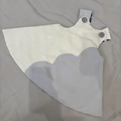 MARLMARL エプロン ホワイト グレー ジグザグ　ワンピース