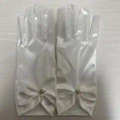 ホワイト サテン ウェディンググローブ