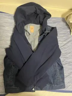 ウ*ル様 GAP フード付きデニムジャケット Lサイズ ネイビー