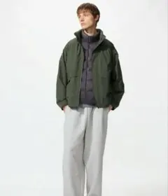 ユニクロ ウインドプルーフスタンドブルゾン オリーブ XL　メンズ