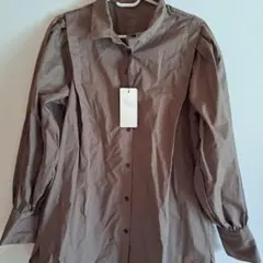 モカブラウン 長袖シャツ M
