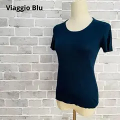 Viaggio Blu ビアッジョブルー 半袖 ニット 紺 B320のサムネイル