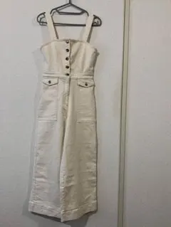 ＊H&M＊アイボリー デニム サロペット ワイドレッグ