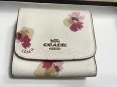 コーチ　折りたたみ財布　花柄