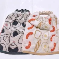おりこうエプロン おにぎり パン ウインナー 2枚 エプロン スタイ タオルのサムネイル