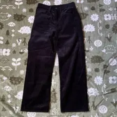 GU コーデュロイバギーパンツ ブラック S ジーユー