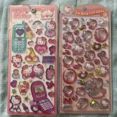 サンリオ　キティ　シール　うるちゅるポップシール　平成はっぴーフォン　２枚セット