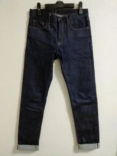 UNIQLO ダークブルー スリムフィットデニム 赤耳 30インチ