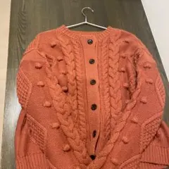 LOWRYS FARM ケーブルニット カーディガン オレンジのサムネイル