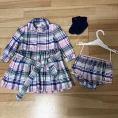 ラルフローレン　靴下ブルマ付きシャツワンピース