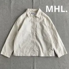 MHL.コットンリネン シャツ エルボーパッチ アイボリー Ｉ