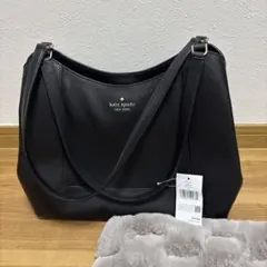 kate spade ブラックレザーハンドバッグ
