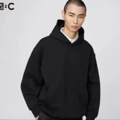 UNIQLO C スウェットオーバーサイズプルパーカ M ブラック