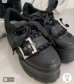 cs T&P 厚底スニーカー M 黒 ブラック