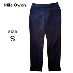 Mila Owen ミラオーウェン センタープレス テーパード パンツ 黒 S