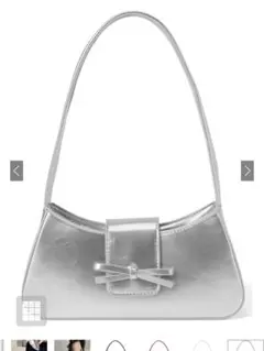 リボン付きハンドバッグ GRL シルバー レディース 即日発送