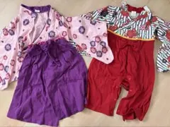 女の子 甚平ロンパース 2点セット 95 100 夏祭り 花柄