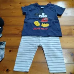 Disney baby ミッキーマウス Tシャツ 　ユニクロパンツセット