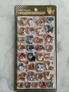 ボンボンドロップシール　和柄　柴犬
