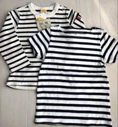 長袖カットソー　Tシャツ2枚セット 90 95サイズ 白ネイビー　ボーダー