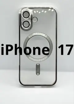 iPhone17 ケース シルバー クリア レンズ保護 マグセーフ 新品1144