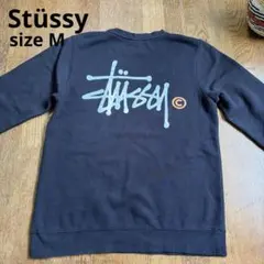 USA製 90s Stüssy 黒 デカロゴ スウェットトレーナーM