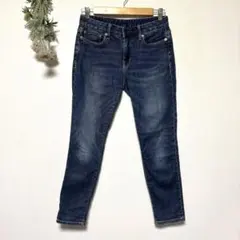 【PLST プラステ】ストレートデニム パンツ ストレッチ 濃紺 26インチ S