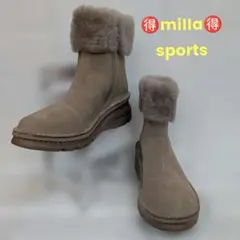 ミラスポーツ　軽量ファーデザインコンフォートレザーブーツ　23cm