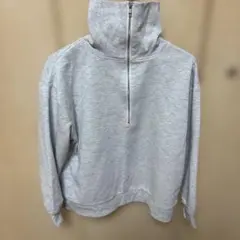 ハーフジップ グレー スウェット トレーナー