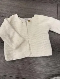 ［Petit Bateau］ホワイト コットン カーディガン 6m
