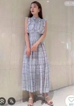 snidel Sustainableフリルワンピース　LBLU 00