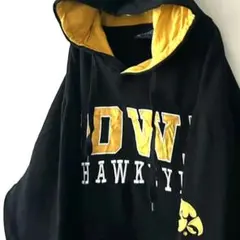 キャンパスヘリテージ アイオワ 刺繍 パーカー XL ブラック 黒 古着