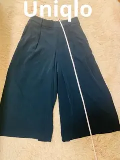 Uniqlo ダークブルー ガウチョパンツ ウエストゴム