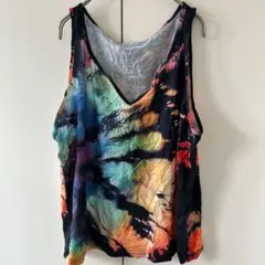 タンクトップ タイダイ柄 マルチカラー インナー 個性的 レディース