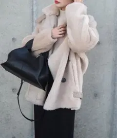 B3 boa jacket /スタンドカラーボアミドルジャケット