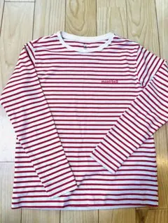 mont-bell 赤白ストライプ 長袖カットソー 140