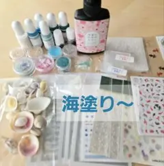 レジン用品まとめ売り『海塗り、クラゲ、金魚、クジラ、浜辺の生き物』