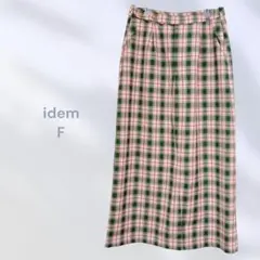 タグ付！idem ロングタイトスカート　チェック柄　カジュアル　爽やか　柄物のサムネイル