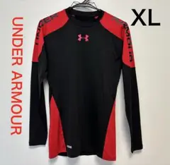 UNDER ARMOUR アンダーアーマー　XL 長袖アンダーシャツ 黒/赤