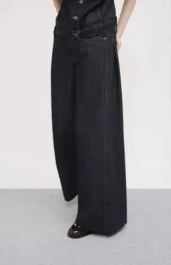 【新品】デニムワイドパンツ　ZW コレクション バルーンプリーツパンツ