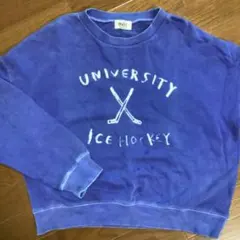 【mât quotidien 】アイスホッケー クロップドスウェット　ブルー
