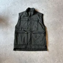 90s OLD GAP ナイロン フリースベスト XS カーキ