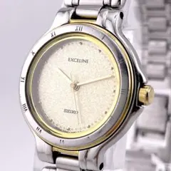【稼働 美品】セイコー エクセリーヌ クォーツ 腕時計 7321-072A