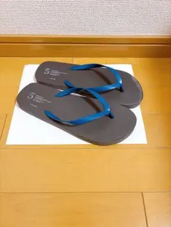ビーチサンダル 5 HAND DRIP グレー　ブルー　24センチ