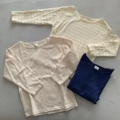 シンプル　長袖トップス　120cm フタフタ　 3色セット　綿100