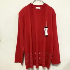 M.T.collection 長袖カーディガン 赤 L 「新品」